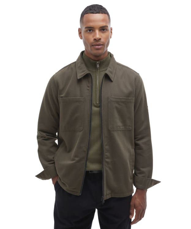 Men's Barbour International Alba Cotton Twill Overshirt - Uniform Green
