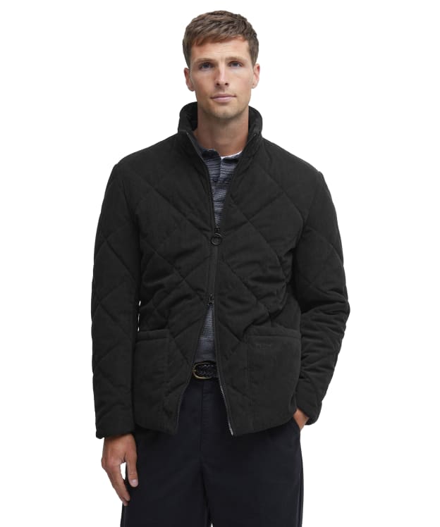 Men's Barbour Cord Liddesdale Quilted Jacket - Black