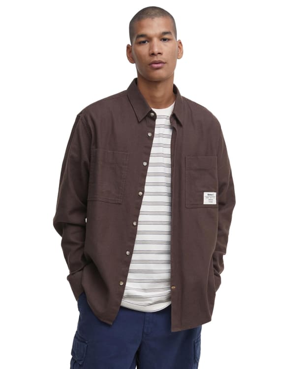 Men's Barbour Angelo Relaxed Twill Shirt - Bitter Chocolate