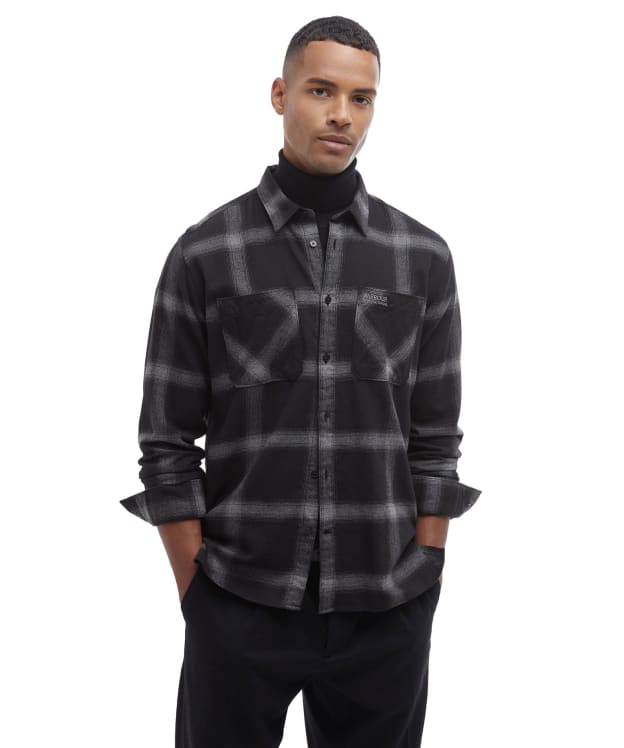 Men's Barbour International Fenton Checked Oxford Shirt - Black