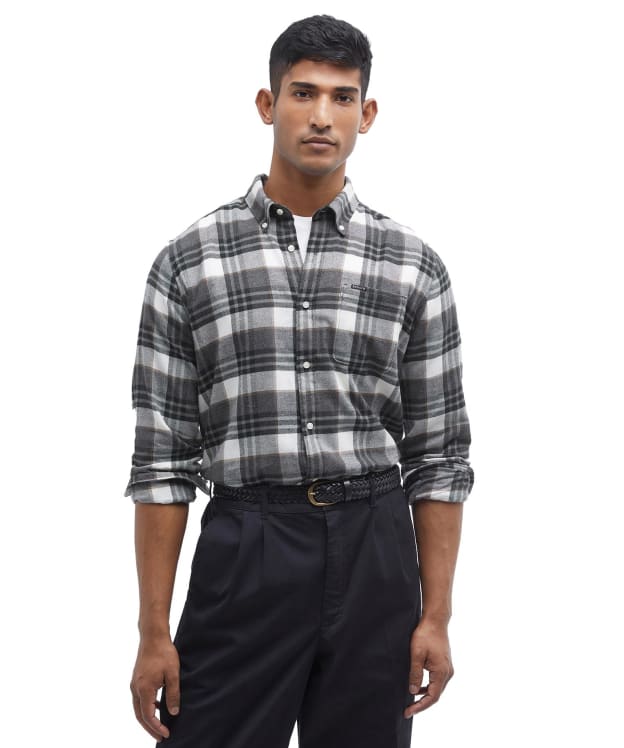 Men's Barbour Fallbay Tailored Fit Checked Shirt - Grey Marl