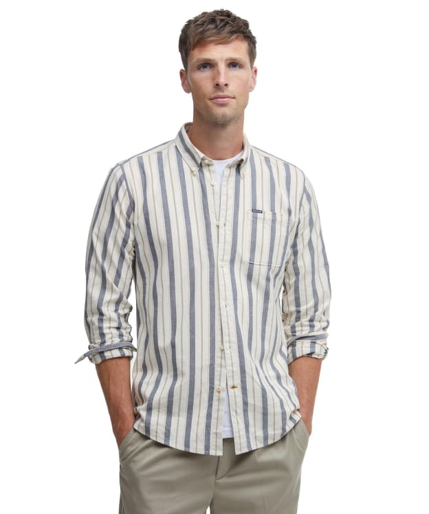 Men's Barbour Longrock Tailored Fit Striped Shirt - Whisper White