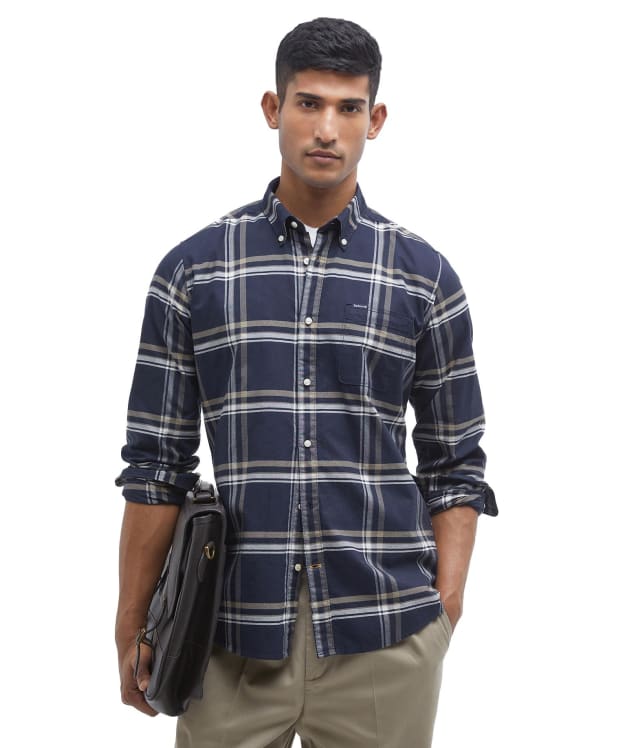 Men's Barbour Nethertown Tailored Fit Checked Shirt - Navy