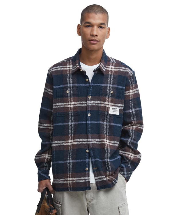 Men's Barbour Coldfall Relaxed Fit Checked Shirt - Navy