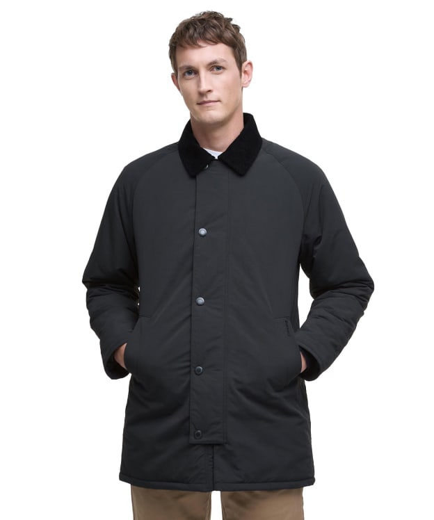 Men's Barbour Winter Wadded Showerproof Mac - Black Carbon