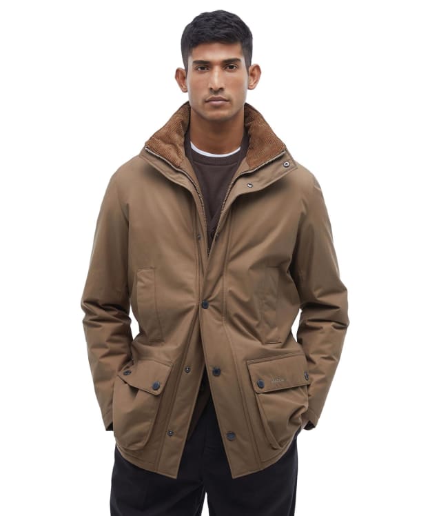 Men's Barbour Modern Border Showerproof Mac - Fossil