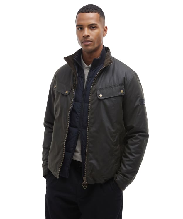Men's Barbour International Ashbeck Waxed Jacket - Olive