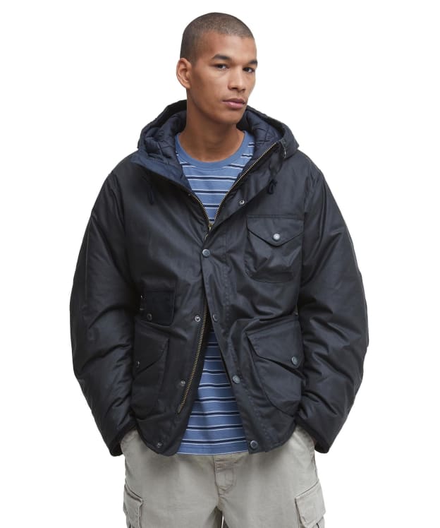 Men's Barbour Weardale Worker Waxed Jacket - Navy