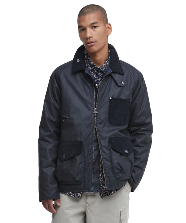 Men's Barbour Shoreman Spey Waxed Jacket - Navy