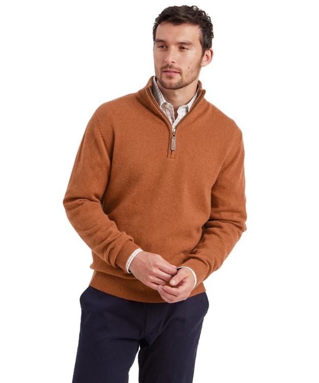 Men's Schöffel Lewis Lambswool 1/4 Zip Jumper - Brick