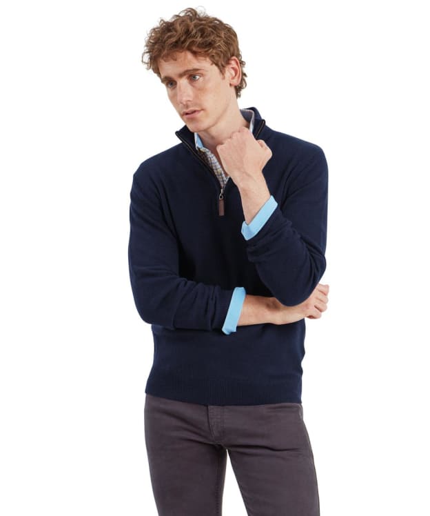 Men's Schöffel Lewis Lambswool 1/4 Zip Jumper - Navy