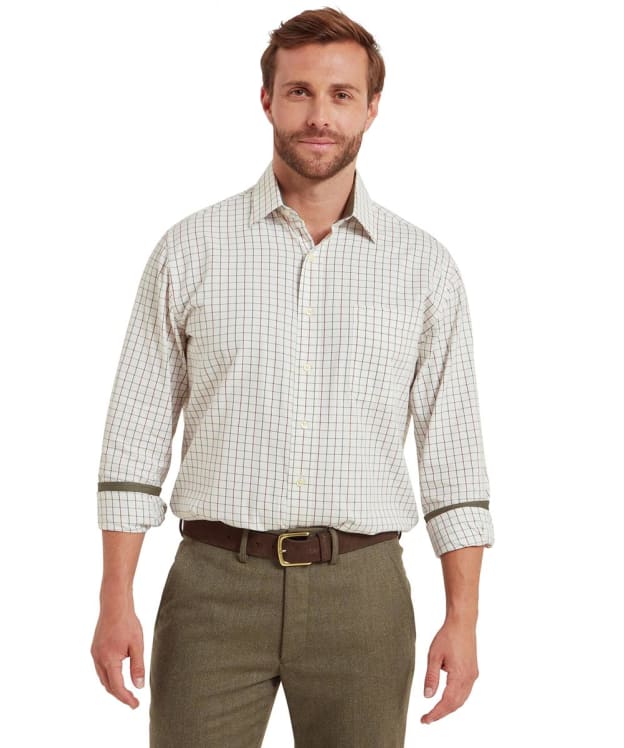 Men's Schoffel Burnham Tattersall Long Sleeve Shirt - Woodland Tattersall