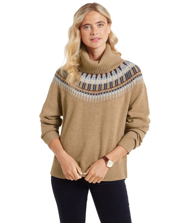 Women's Schöffel Filey Fairisle Roll Neck Jumper - Warm Sand