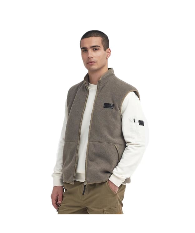 Men's Barbour International Ellesmere Fleece Gilet - Brindle