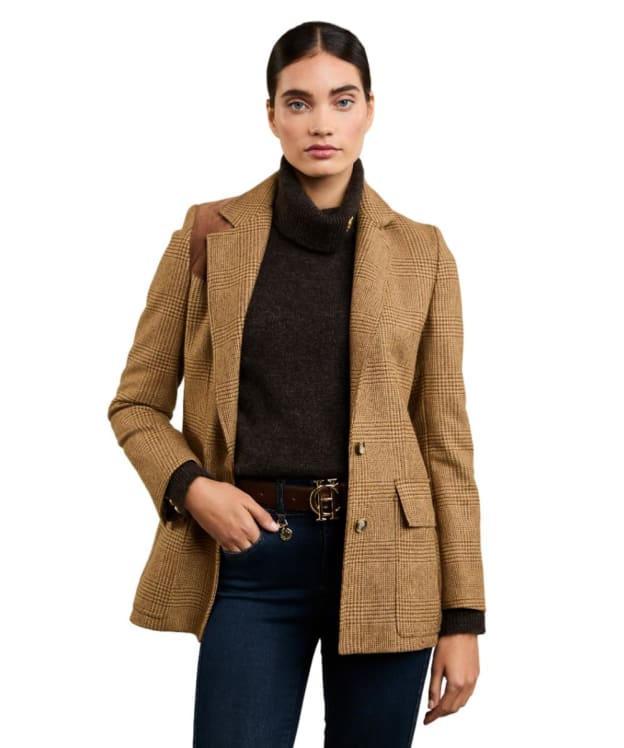Women’s Holland Cooper Single Breasted Tweed Field Blazer - Tawny