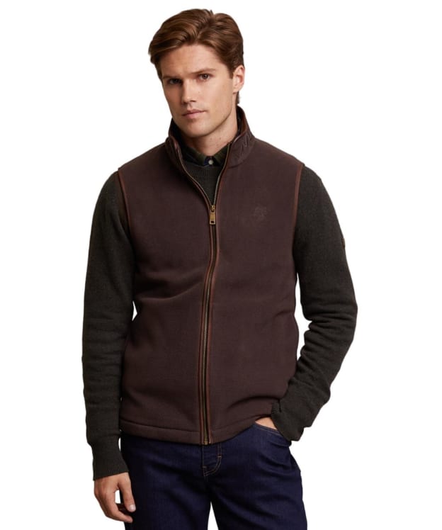 Men's Holland Cooper Country Fleece Gilet - Chocolate