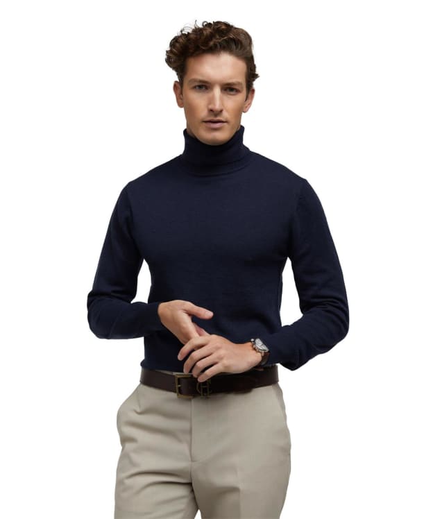 Men's Holland Cooper Fine Roll Neck Knit - Navy