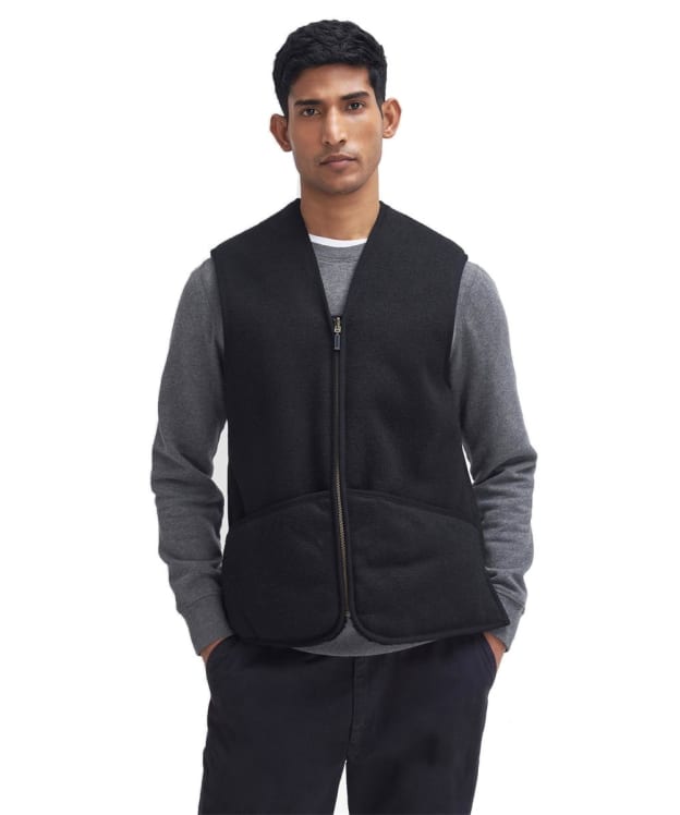 Men's Barbour Warm Pile Waistcoat / Zip-In Liner - Black