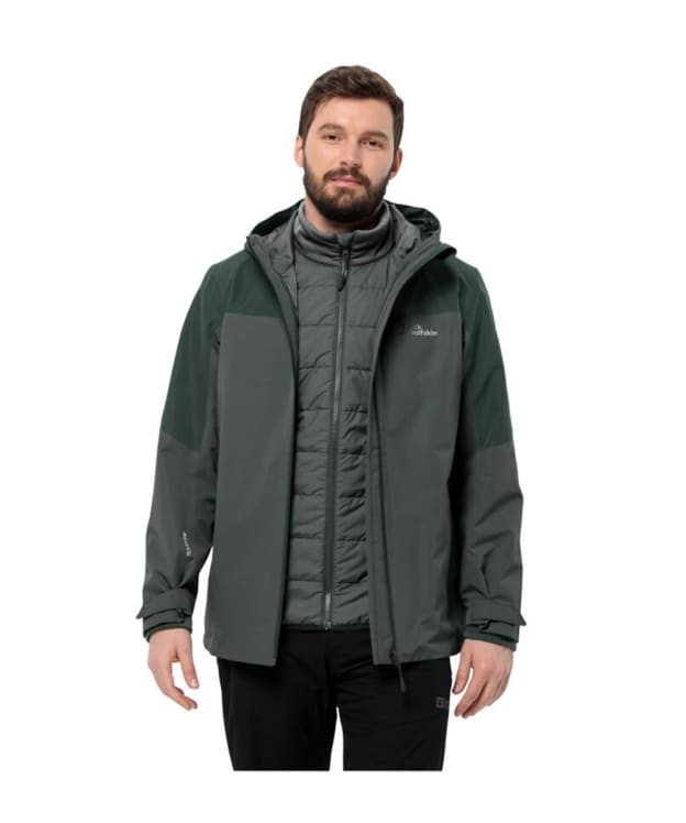 Men's Jack Wolfskin Glaabach 3in1 Waterproof Jacket - Slate Green