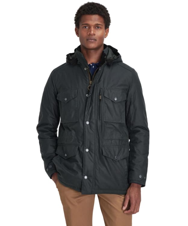 Men's Barbour Winter Sapper Waxed Jacket - Sage / Greenloch Tartan