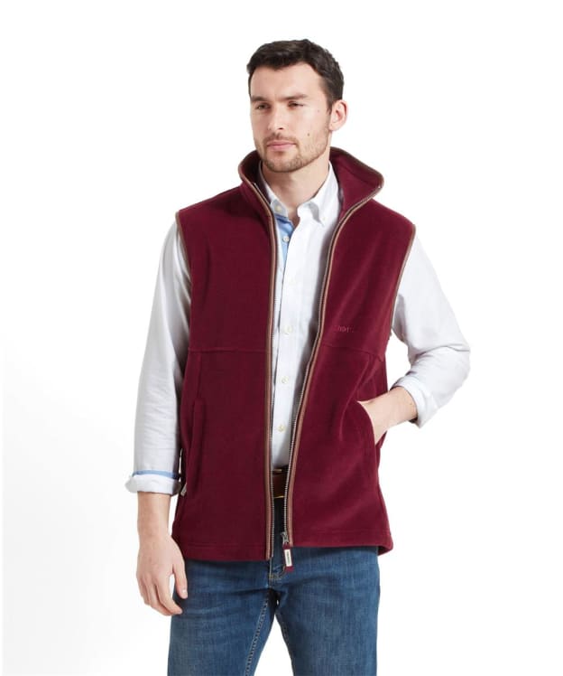 Men's Schoffel Oakham Fleece Gilet - Claret