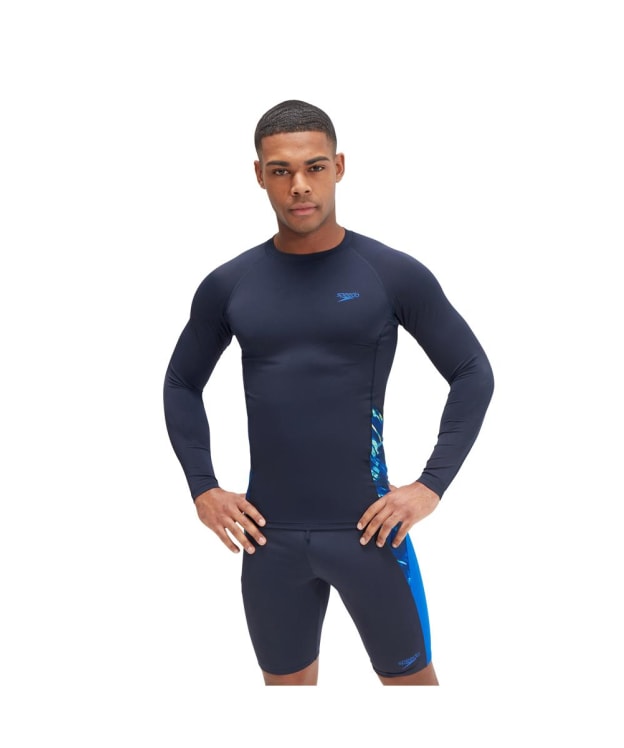 Men's Speedo Endurance+ Splice Rash Top - Navy
