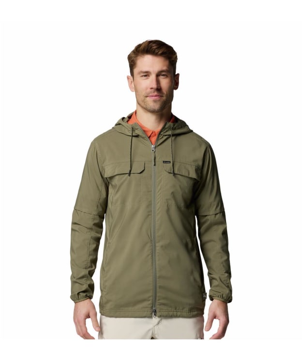 Men's Columbia Skien Valley™ Hooded Long Sleeve Shirt - Stone Green