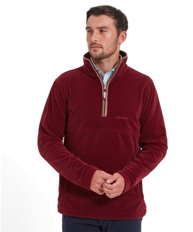 Men's Schoffel Berkeley 1/4 Zip Fleece Pullover - Claret