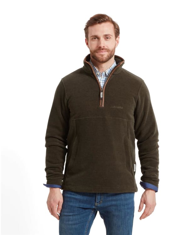 Men's Schoffel Berkeley 1/4 Zip Fleece Pullover - Dark Olive