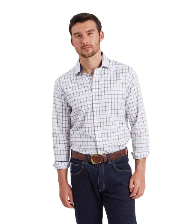 Men’s Schoffel Baconsthorpe Tailored Long Sleeve Shirt - Vintage Navy Check