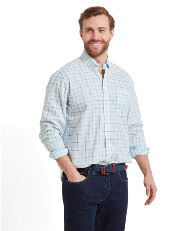 Men's Schöffel Polstead Classic Shirt - Sky Blue / Blue / Yellow
