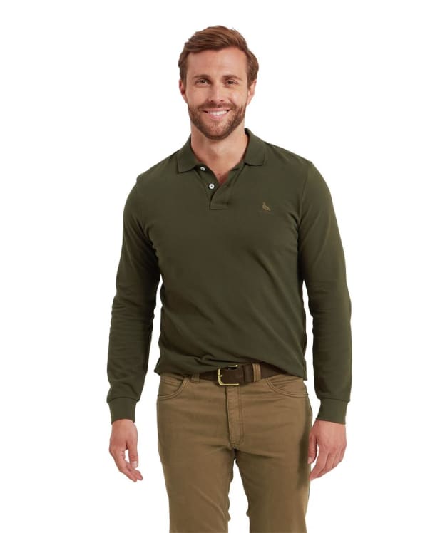Men's Schöffel St Ives Long Sleeve Polo Shirt - Forest