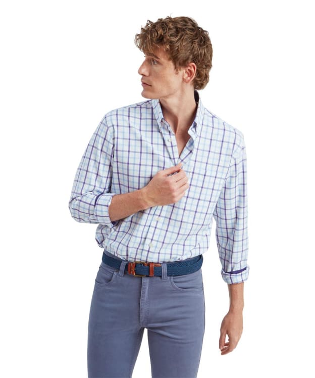 Men's Schoffel Brancaster Long Sleeve Shirt - Bramble Check