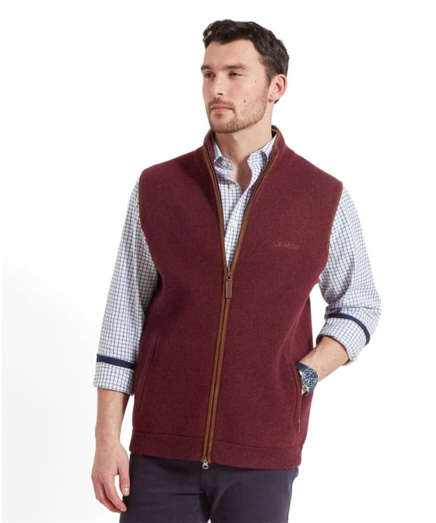 Men's Schoffel Orkney Merino Gilet - Damson