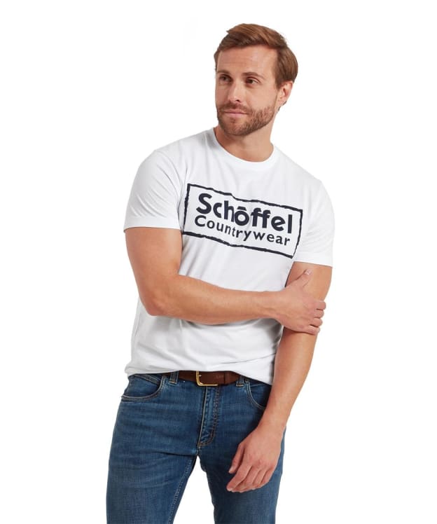 Men’s Schoffel Heritage T-Shirt - White / Navy Logo