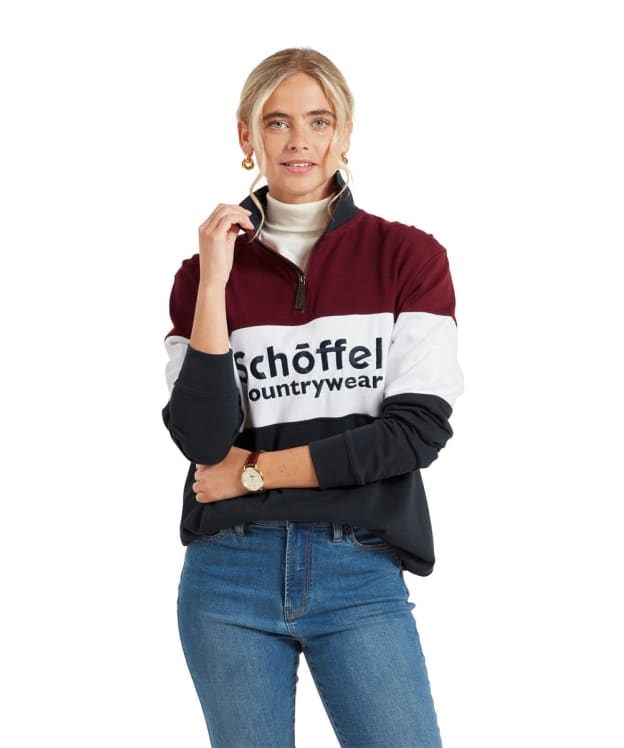 Schoffel Exeter Heritage 1/4 Zip Rugby Shirt - Bordeaux