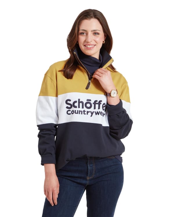 Schoffel Exeter Heritage 1/4 Zip Rugby Shirt - Mustard