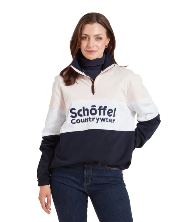 Schoffel Exeter Heritage 1/4 Zip Rugby Shirt - Pale Pink