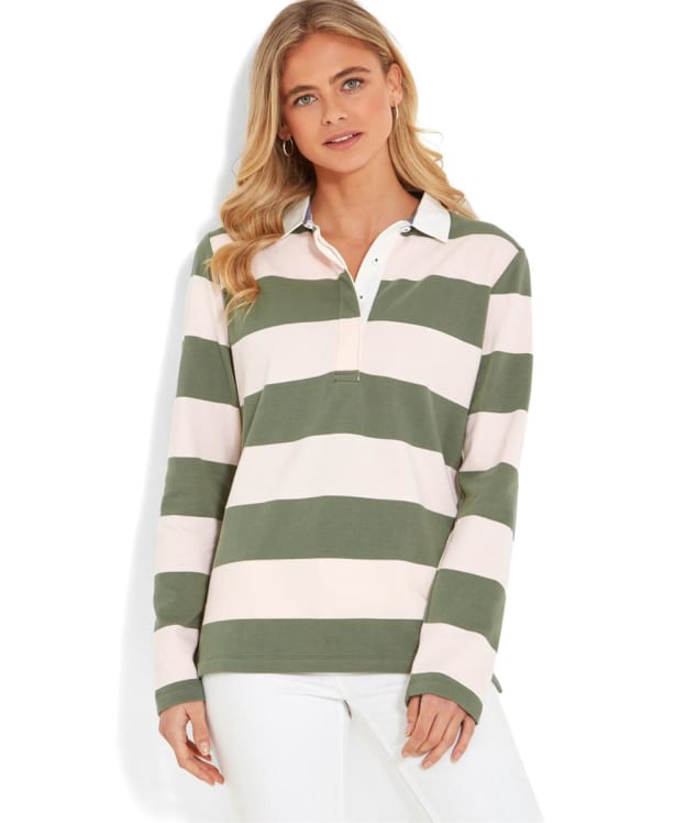 Women's Schöffel St Mawgan Rugby Shirt - Cedar / Blush Stripe