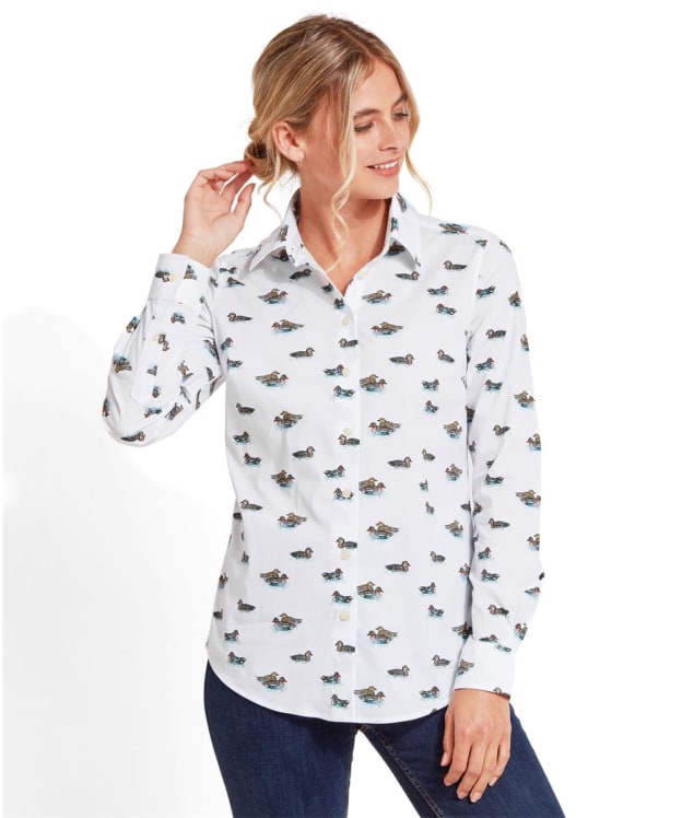 Women's Schoffel Norfolk Long Sleeve Shirt - Teal Print