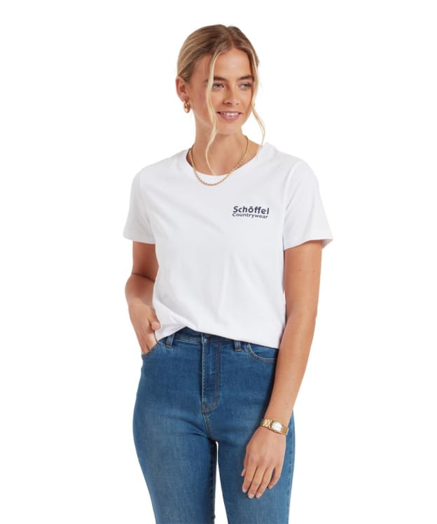 Women's Schöffel Torre T-Shirt - White / Navy Logo