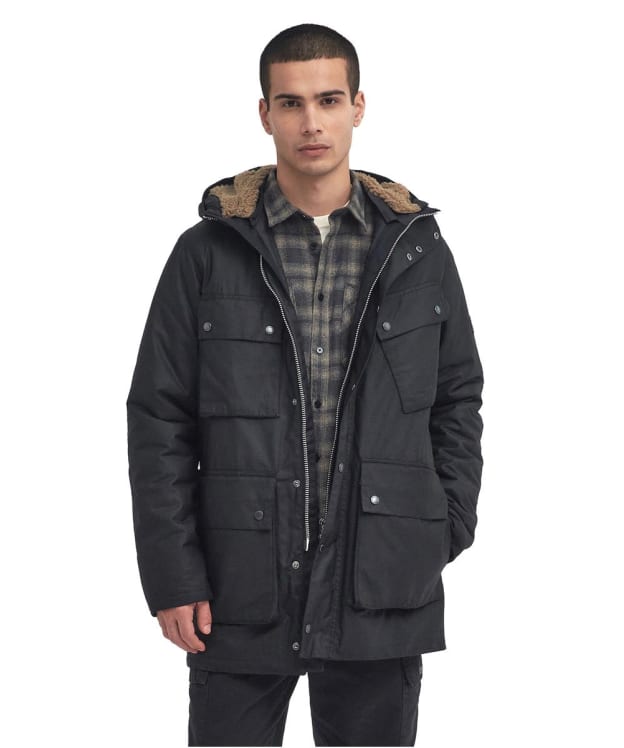 Men's Barbour International Harburn Waxed Jacket - Black