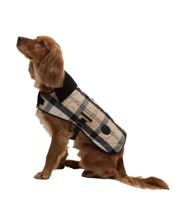 Barbour Quilted Tartan Dog Coat - Safari Tartan