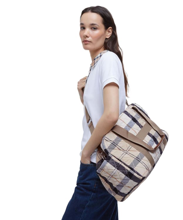 Women's Barbour Wetherham Quilted Overnight Holdall Bag - Safari Tartan
