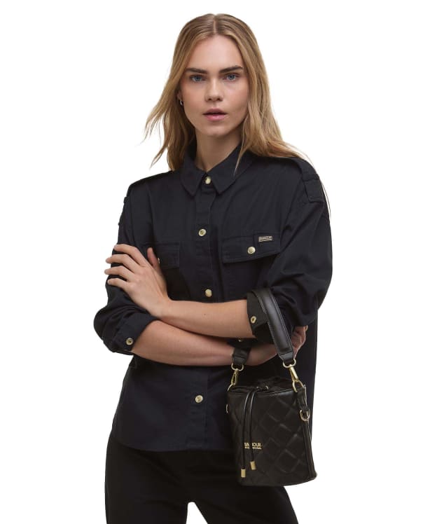 Women's Barbour International Quilted Mini Balham Tote Bag - Black
