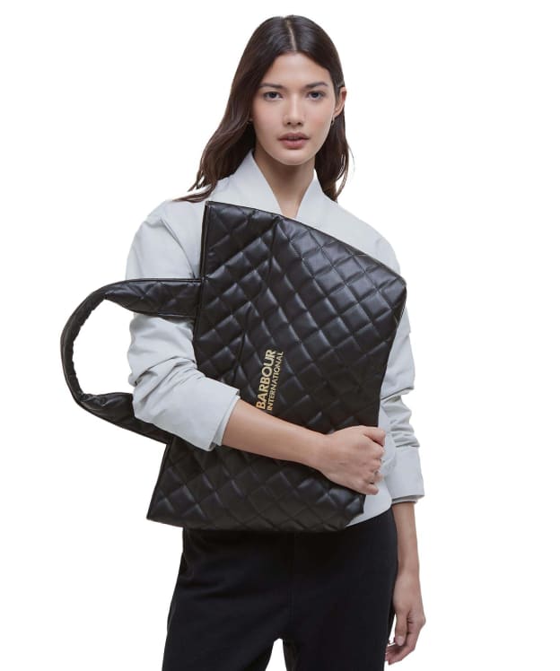 Women's Barbour International Battersea Quilted Mini Tote Bag - Black