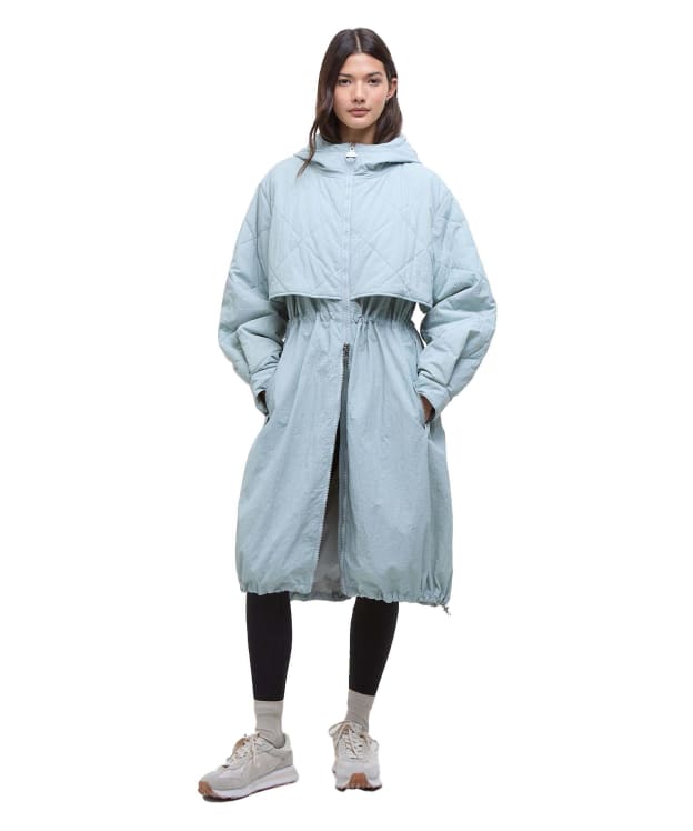 Women's Barbour International Estella Parka Casual Jacket - Light Steel Blue