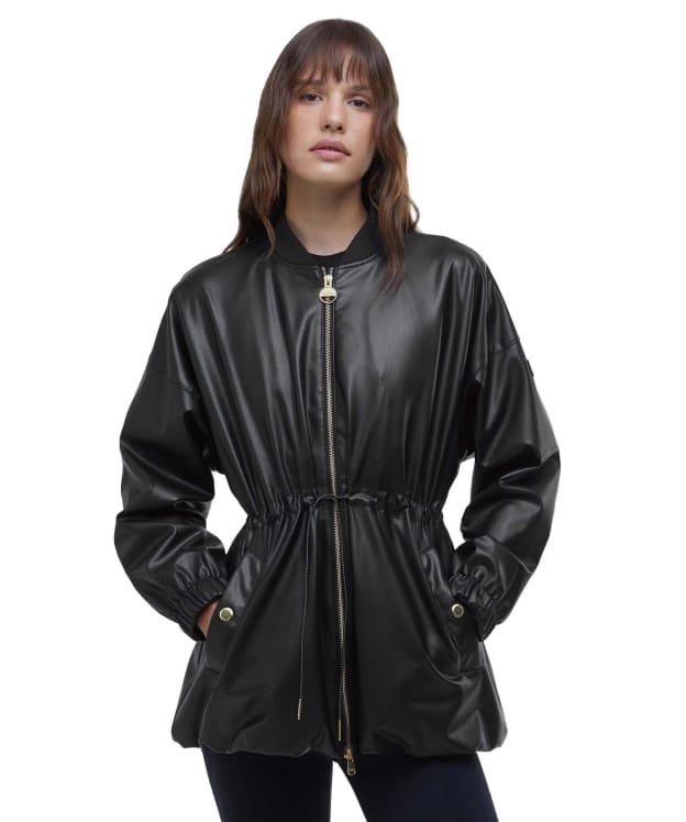 Women's Barbour International Riley Faux Leather Casual Jacket - Black