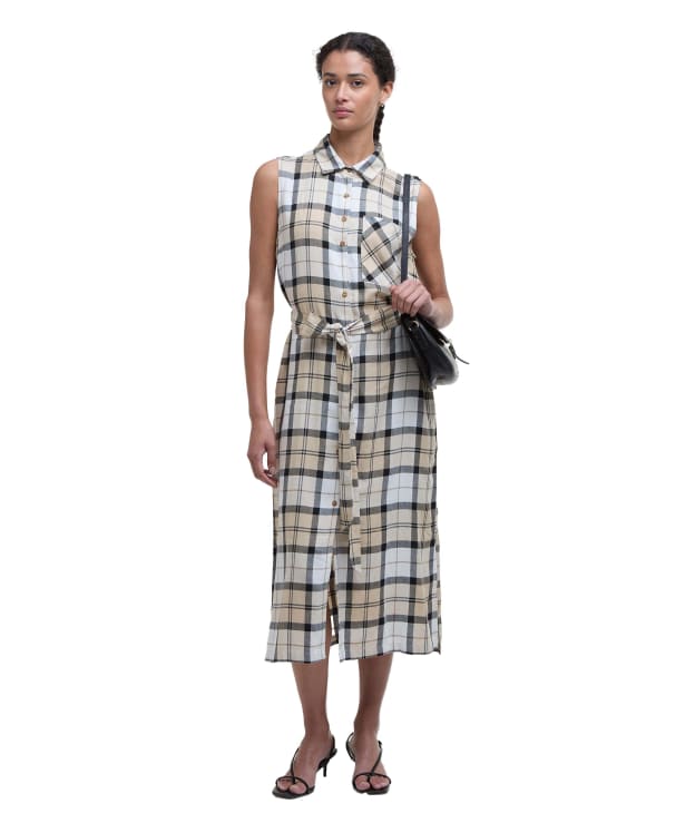 Women's Barbour Agnes Midi Dress - Safari Tartan