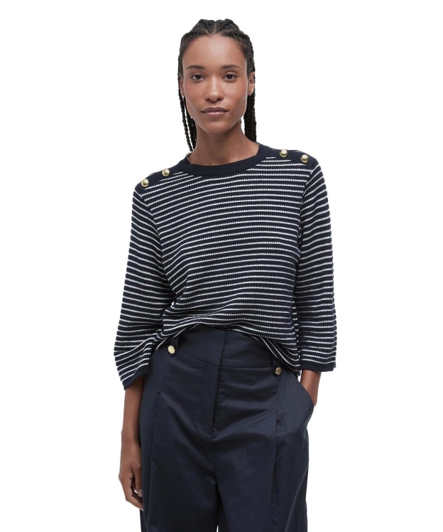 Women's Barbour Macy Knitted Jumper - Dark Navy Stripe